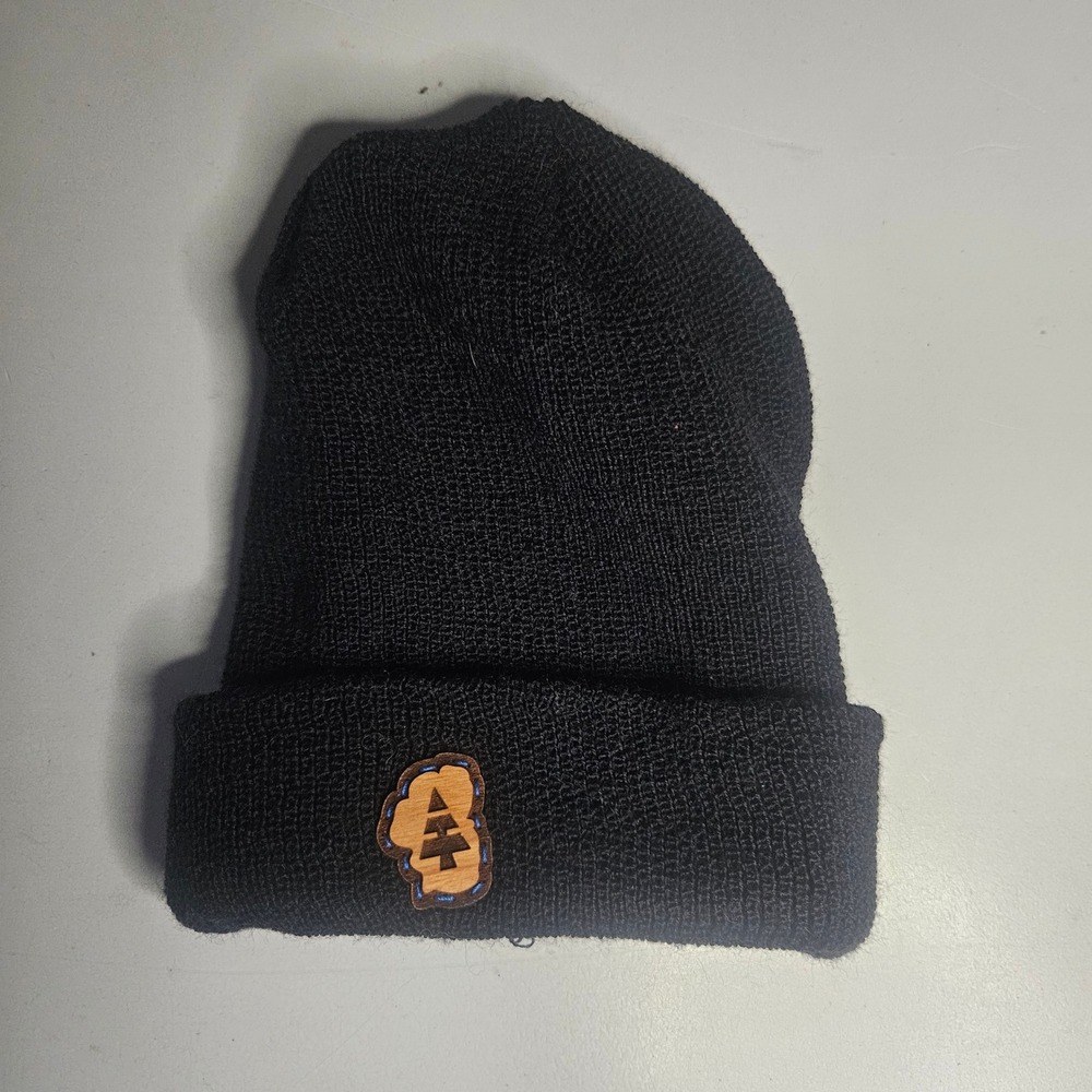 Lake‎ Tahoe 100% Wool Knit Watch Cap Beanie Black Made in USA Souvenir